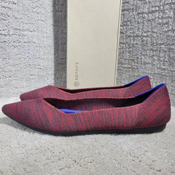 Rothys The Point Crimson Heather Retired Pointy Toe Slip on Shoes Multiple Sizes - Picture 3 of 15